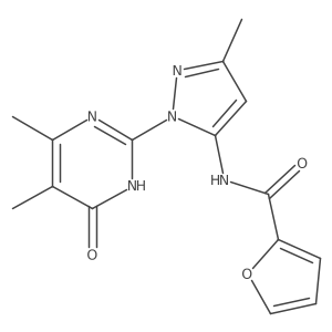N-(1-(4,5-dimethyl-6-oxo-1,6-dihydropyrimidin-2-yl)-3-methyl-1H-pyrazol-5-yl)furan-2-carboxamide结构式
