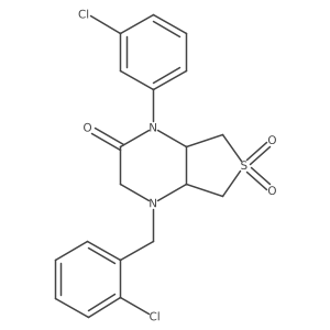 4-(2-chlorobenzyl)-1-(3-chlorophenyl)hexahydrothieno[3,4-b]pyrazin-2(1H)-one 6,6-dioxide Structure