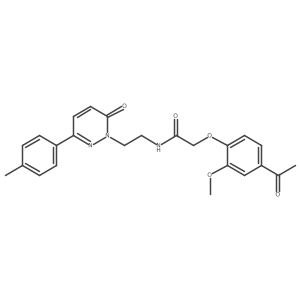 2-(4-acetyl-2-methoxyphenoxy)-N-(2-(6-oxo-3-(p-tolyl)pyridazin-1(6H)-yl)ethyl)acetamide结构式