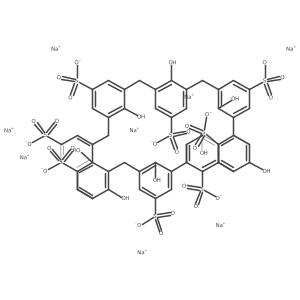 Sodium 12,32,52,72,92,112,132,152-octahydroxy-1,3,5,7,9,11,13,15(1,3)-octabenzenacyclohexadecaphan-15,35,55,75,95,115,135,155-octasulfonate结构式
