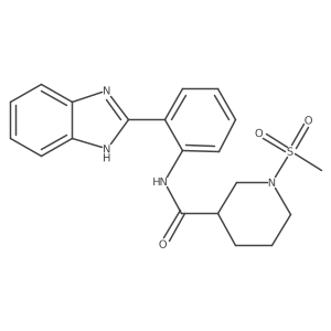 N-(2-(1H-benzo[d]imidazol-2-yl)phenyl)-1-(methylsulfonyl)piperidine-3-carboxamide结构式