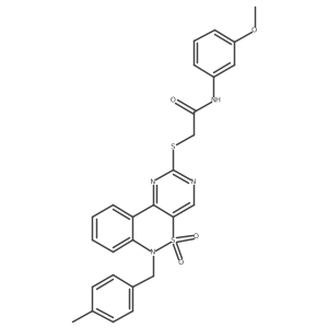 N-(3-methoxyphenyl)-2-((6-(4-methylbenzyl)-5,5-dioxido-6H-benzo[c]pyrimido[4,5-e][1,2]thiazin-2-yl)thio)acetamide Structure