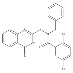N-Benzyl-3,6-dichloro-N-[(4-oxo-3H-quinazolin-2-YL)methyl]pyridine-2-carboxamide结构式