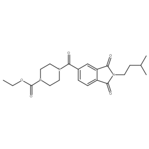 ethyl 4-{[2-(3-methylbutyl)-1,3-dioxo-2,3-dihydro-1H-isoindol-5-yl]carbonyl}piperazine-1-carboxylate Structure