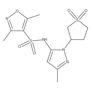 N-(1-(1,1-dioxidotetrahydrothiophen-3-yl)-3-methyl-1H-pyrazol-5-yl)-3,5-dimethylisoxazole-4-sulfonamide Structure