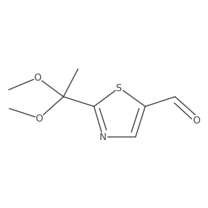 2-(1,1-Dimethoxyethyl)thiazole-5-carbaldehyde结构式