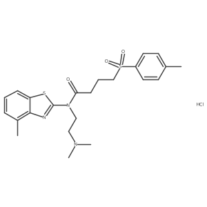 N-(2-(dimethylamino)ethyl)-N-(4-methylbenzo[d]thiazol-2-yl)-4-tosylbutanamide hydrochloride结构式