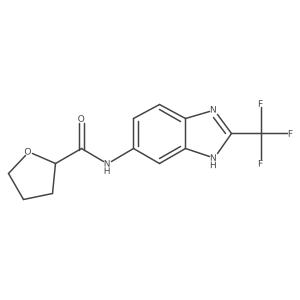 N-[2-(trifluoromethyl)-1H-benzimidazol-5-yl]tetrahydrofuran-2-carboxamide结构式