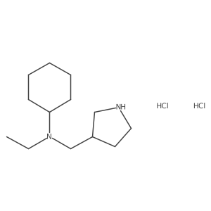 N-ethyl-N-(pyrrolidin-3-ylmethyl)cyclohexanamine dihydrochloride Structure