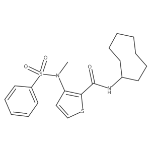 N-cyclooctyl-3-[methyl(phenylsulfonyl)amino]thiophene-2-carboxamide结构式