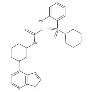 Acetamide, 2-[[2-(1-piperidinylsulfonyl)phenyl]amino]-N-[(3R)-1-(7H-pyrrolo[2,3-d]pyrimidin-4-yl)-3-piperidinyl]-结构式
