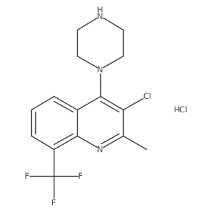 3-Chloro-2-methyl-4-(piperazin-1-yl)-8-(trifluoromethyl)quinoline hydrochloride结构式