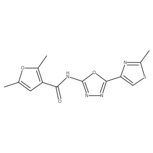 2,5-dimethyl-N-(5-(2-methylthiazol-4-yl)-1,3,4-oxadiazol-2-yl)furan-3-carboxamide Structure