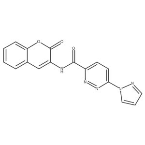 N-(2-oxo-2H-chromen-3-yl)-6-(1H-pyrazol-1-yl)pyridazine-3-carboxamide结构式