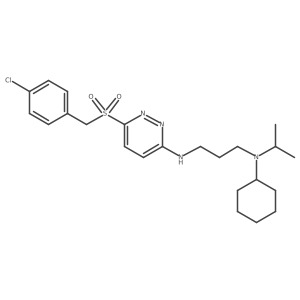 N1-(6-((4-chlorobenzyl)sulfonyl)pyridazin-3-yl)-N3-cyclohexyl-N3-isopropylpropane-1,3-diamine结构式