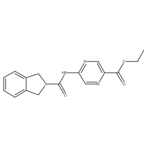 Ethyl 5-(1,3-dihydroisoindole-2-carbonylamino)pyrazine-2-carboxylate结构式