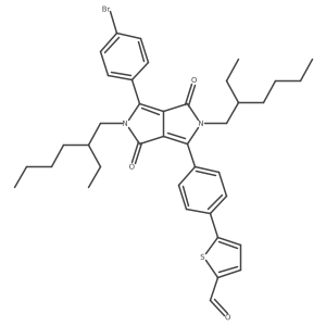 5-(4-(4-(4-Bromophenyl)-2,5-bis(2-ethylhexyl)-3,6-dioxo-2,3,5,6-tetrahydropyrrolo[3,4-c]pyrrol-1-yl)phenyl)thiophene-2-carbaldehyde结构式