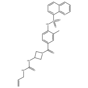 1-[1-[3-Methyl-4-(quinolin-8-ylsulfonylamino)benzoyl]azetidin-3-yl]-3-prop-2-enylurea Structure
