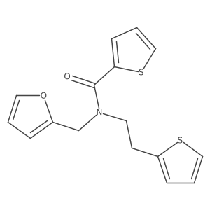 N-(furan-2-ylmethyl)-N-(2-(thiophen-2-yl)ethyl)thiophene-2-carboxamide结构式