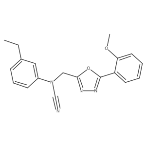 N-cyano-3-ethyl-N-{[5-(2-methoxyphenyl)-1,3,4-oxadiazol-2-yl]methyl}aniline结构式