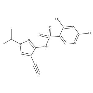 4,6-dichloro-N-[4-cyano-1-(propan-2-yl)-1H-pyrazol-3-yl]pyridine-3-sulfonamide Structure
