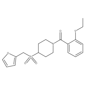 (2-(Ethylthio)phenyl)(4-((furan-2-ylmethyl)sulfonyl)piperidin-1-yl)methanone结构式