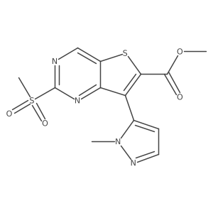 Methyl 7-(2-methylpyrazol-3-yl)-2-methylsulfonylthieno[3,2-d]pyrimidine-6-carboxylate Structure