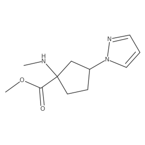 Methyl 1-(methylamino)-3-(1h-pyrazol-1-yl)cyclopentane-1-carboxylate结构式