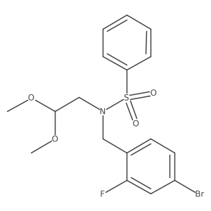 N-(4-Bromo-2-fluorobenzyl)-N-(2,2-dimethoxyethyl)benzenesulfonamide结构式