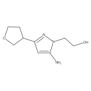 2-[5-Amino-3-(oxolan-3-yl)-1H-pyrazol-1-yl]ethan-1-ol结构式