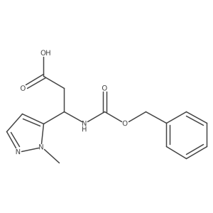 (3S)-3-{[(benzyloxy)carbonyl]amino}-3-(1-methyl-1H-pyrazol-5-yl)propanoic acid Structure