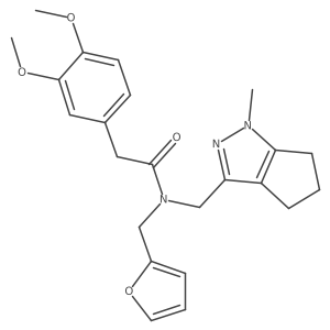 2-(3,4-dimethoxyphenyl)-N-(furan-2-ylmethyl)-N-((1-methyl-1,4,5,6-tetrahydrocyclopenta[c]pyrazol-3-yl)methyl)acetamide结构式