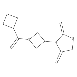3-(1-(Cyclobutanecarbonyl)azetidin-3-yl)thiazolidine-2,4-dione结构式