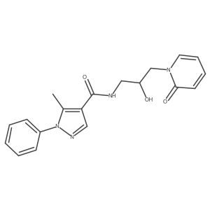 N-(2-hydroxy-3-(2-oxopyridin-1(2H)-yl)propyl)-5-methyl-1-phenyl-1H-pyrazole-4-carboxamide结构式