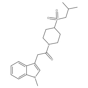 1-(4-(isobutylsulfonyl)piperidin-1-yl)-2-(1-methyl-1H-indol-3-yl)ethanone结构式