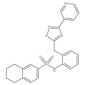 N-(2-((3-(pyridin-3-yl)-1,2,4-oxadiazol-5-yl)methyl)phenyl)-5,6,7,8-tetrahydronaphthalene-2-sulfonamide结构式
