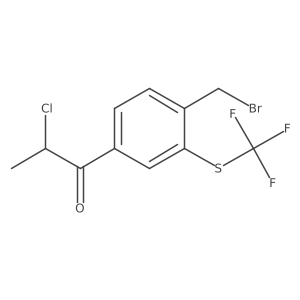 1-(4-(Bromomethyl)-3-(trifluoromethylthio)phenyl)-2-chloropropan-1-one Structure
