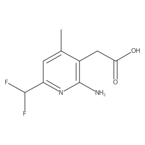 2-(2-Amino-6-(difluoromethyl)-4-methylpyridin-3-yl)acetic acid Structure