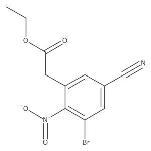 Ethyl 3-bromo-5-cyano-2-nitrophenylacetate Structure