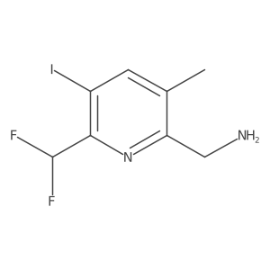 2-(Aminomethyl)-6-(difluoromethyl)-5-iodo-3-methylpyridine结构式