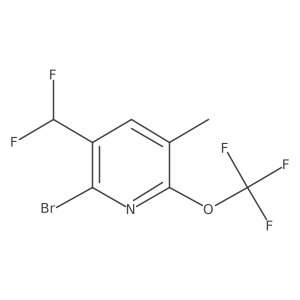 2-Bromo-3-(difluoromethyl)-5-methyl-6-(trifluoromethoxy)pyridine结构式