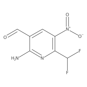 2-amino-6-(difluoromethyl)-5-nitro-pyridine-3-carbaldehyde结构式