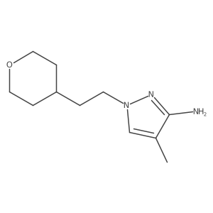 4-methyl-1-[2-(oxan-4-yl)ethyl]-1H-pyrazol-3-amine结构式