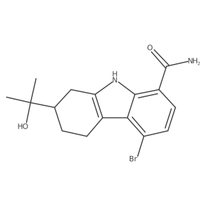 (S)-5-Bromo-2-(2-hydroxypropan-2-YL)-2,3,4,9-tetrahydro-1H-carbazole-8-carboxamide结构式