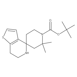 tert-butyl 2,2-dimethyl-6',7'-dihydro-5'H-spiro[piperidine-4,4'-thieno[3,2-c]pyridine]-1-carboxylate Structure
