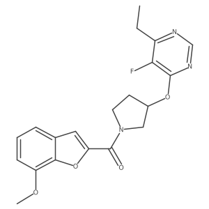(3-((6-Ethyl-5-fluoropyrimidin-4-yl)oxy)pyrrolidin-1-yl)(7-methoxybenzofuran-2-yl)methanone结构式