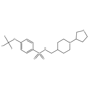 N-((1-(tetrahydrothiophen-3-yl)piperidin-4-yl)methyl)-4-(trifluoromethoxy)benzenesulfonamide结构式