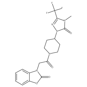 3-(2-(4-(4-methyl-5-oxo-3-(trifluoromethyl)-4,5-dihydro-1H-1,2,4-triazol-1-yl)piperidin-1-yl)-2-oxoethyl)benzo[d]oxazol-2(3H)-one结构式