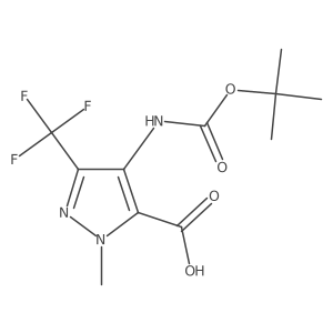 4-{[(tert-butoxy)carbonyl]amino}-1-methyl-3-(trifluoromethyl)-1H-pyrazole-5-carboxylic acid结构式