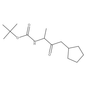 tert-butyl N-[(2S)-4-cyclopentyl-3-oxobutan-2-yl]carbamate结构式